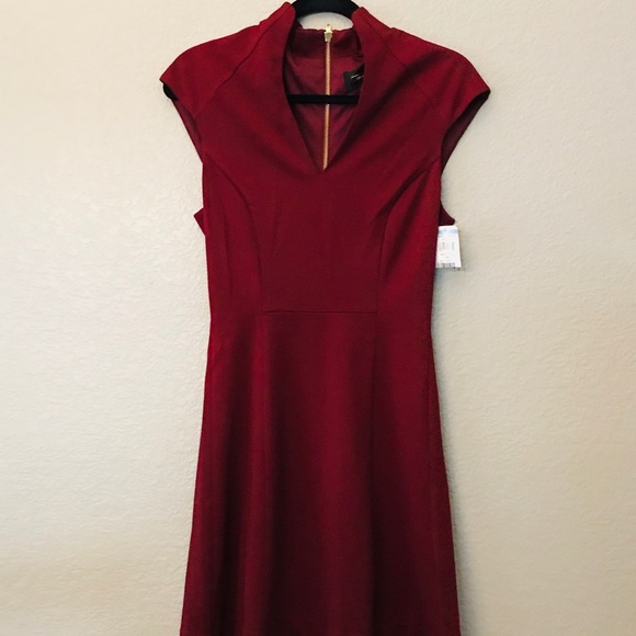 Alexia Admor V-Neck Solid Knit Dress Small NWT - Picture 3 of 3